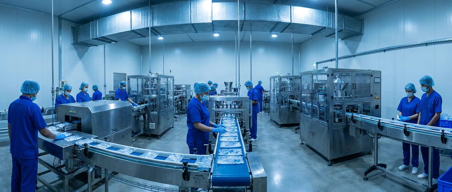 Gel ice pack filling and sealing production line