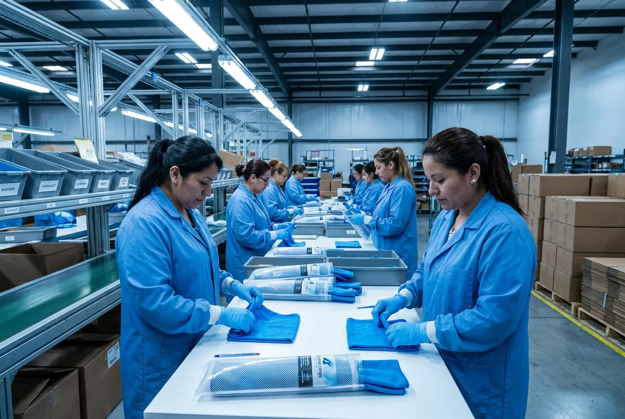 Quality control, kitting, and packaging of cooling accessories