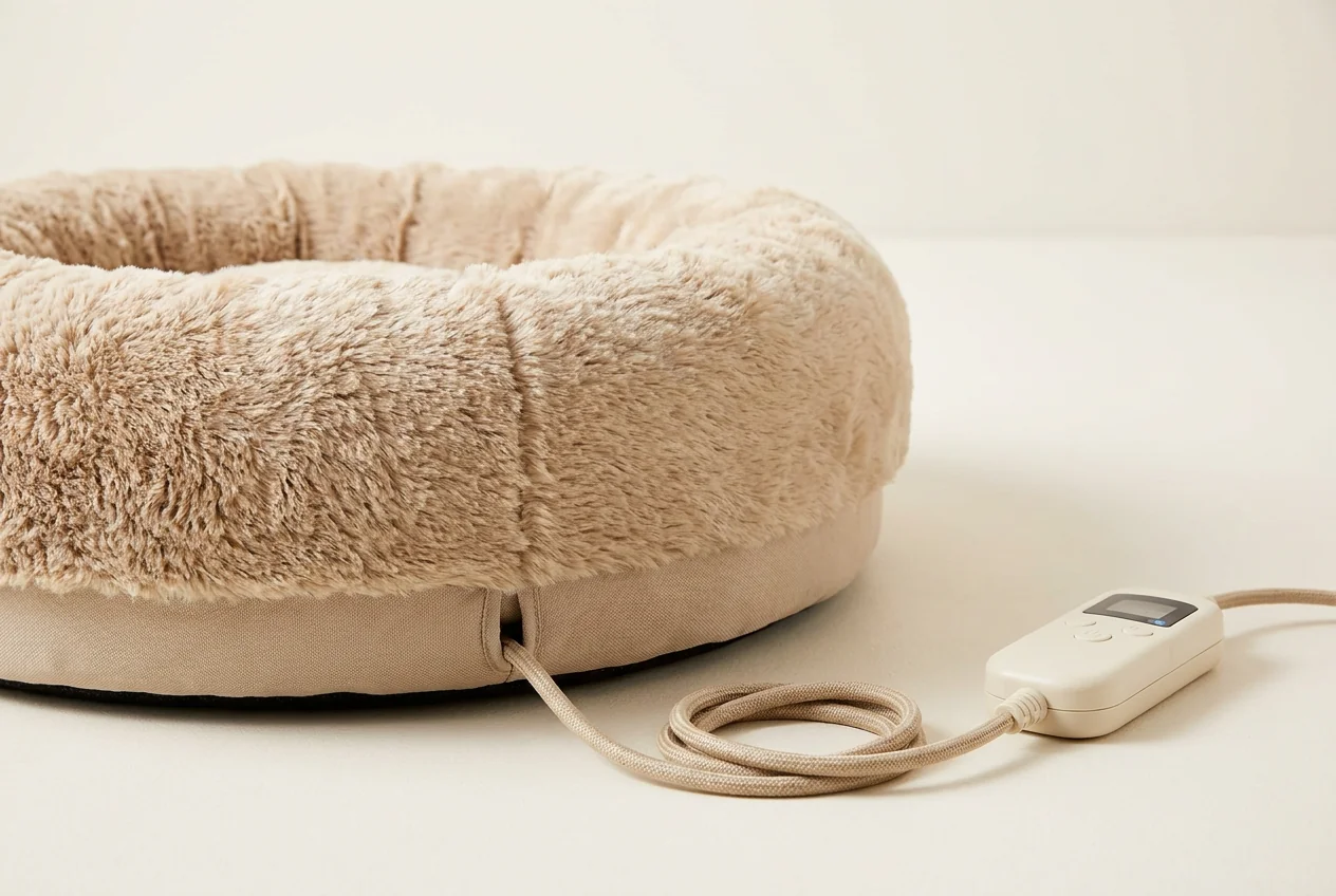 Electric heated pet bed with a low-voltage element